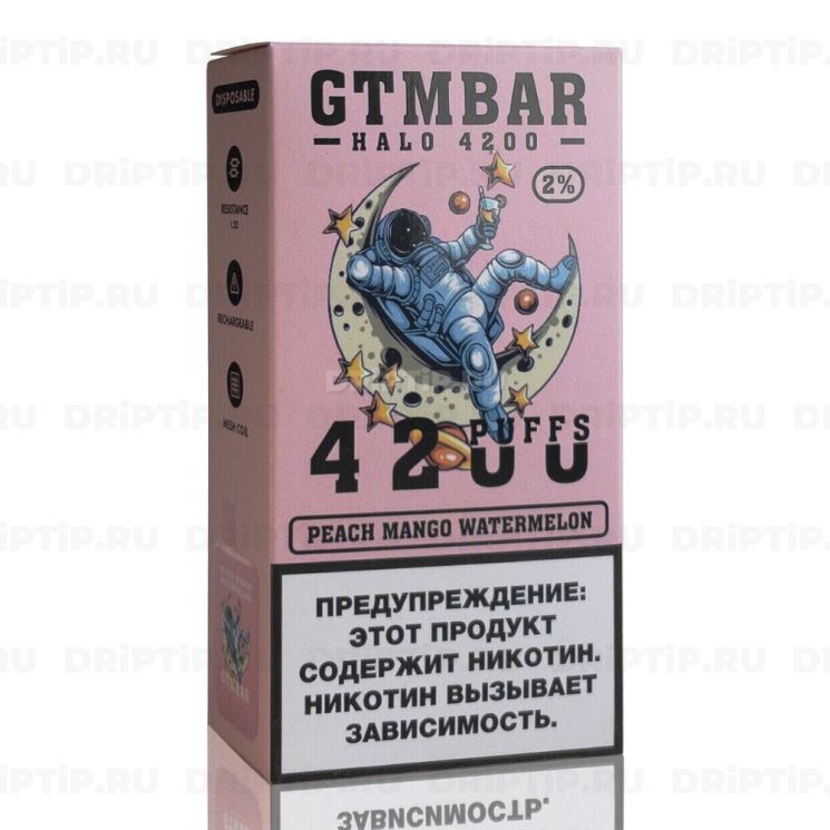 Gtm Bar Halo 4200 - Peach Mango Watermelon