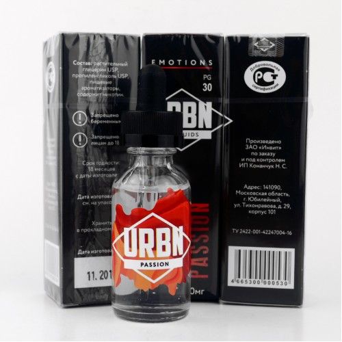 URBN  EMOTIONS Passion 0mg, 30ml