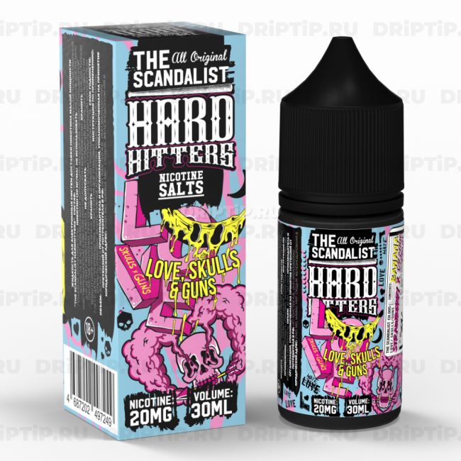 Жидкость The Scandalist Hard Hitters Salt - Love Skulls Guns 