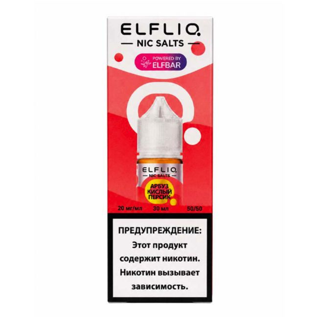 Жидкость ElfLiq Salt - Арбуз кислый персик Жидкость ElfLiq Salt - Арбуз кислый персик
