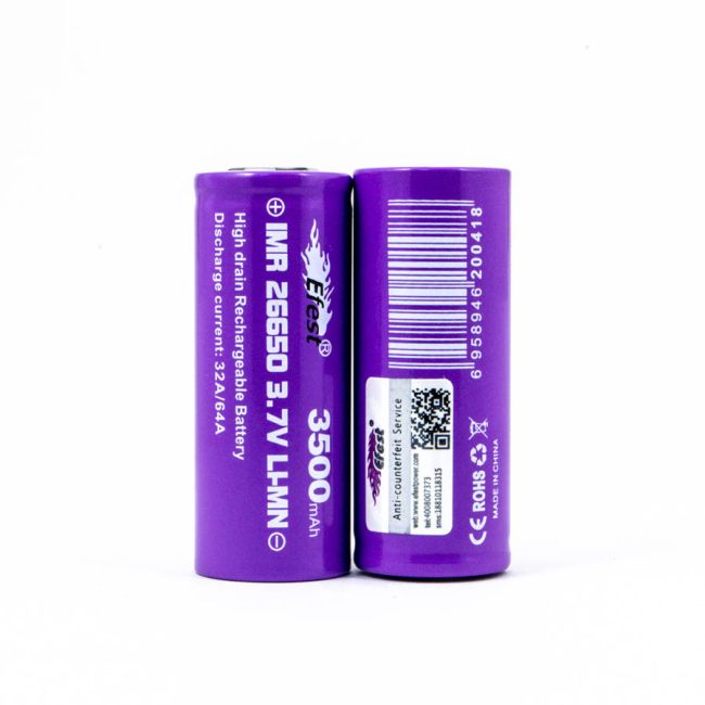 Аккумулятор Efest IMR 26650 64А 3500 мАч (V1)