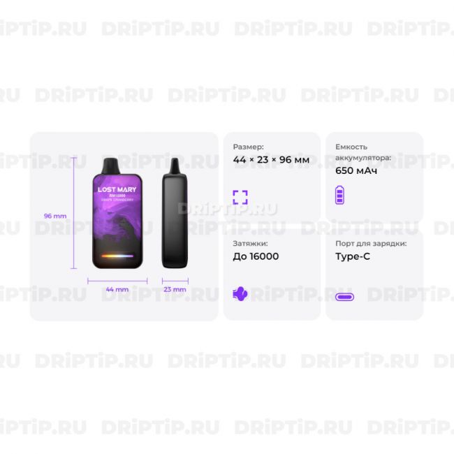 Lost Mary BM16000 - Киви маракуйя гуава Lost Mary BM16000 - Киви маракуйя гуава