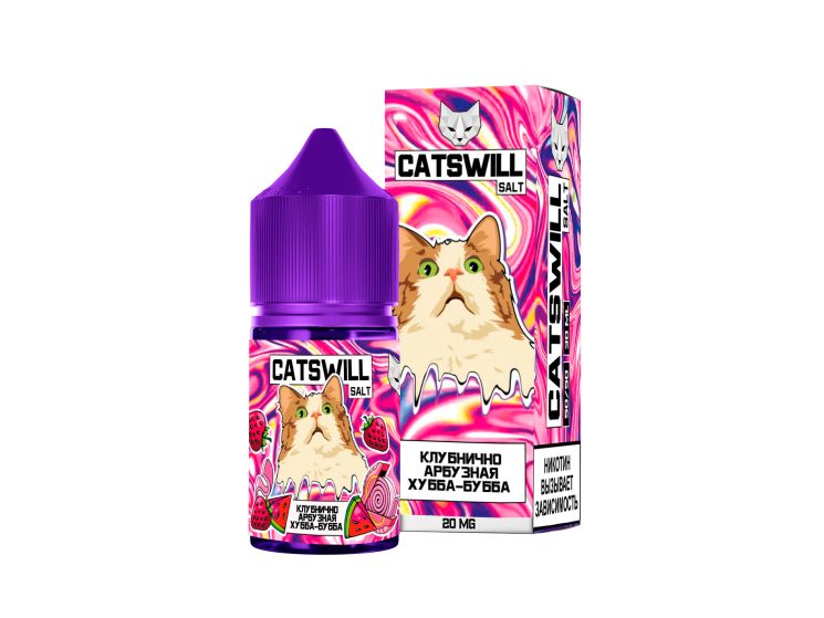 Жидкость Catswill Salt - Клубнично Арбузная Хубба-Бубба 