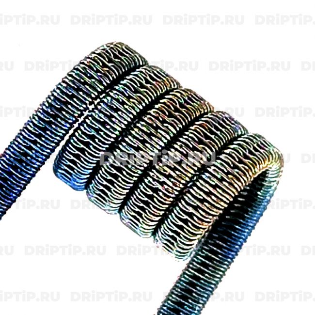 Staggered Fused 2*0,45SS+0,15SS(NiCr), 3 мм, 5 витков, 0.08 ом Мех Staggered Fused 2*0,45SS+0,15SS(NiCr), 3 мм, 5 витков, 0.08 ом Мех