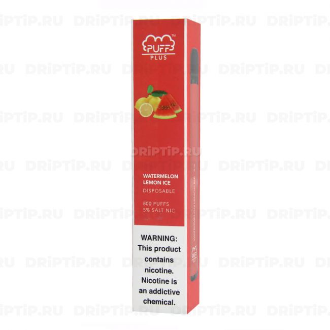 Одноразовая электронная сигарета Puff Bar Plus - Watermelon Lemon Ice 