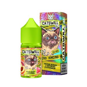 Catswill Sour Salt - Кислые Дольки с Персиком и Клубникой Catswill Sour Salt - Кислые Дольки с Персиком и Клубникой