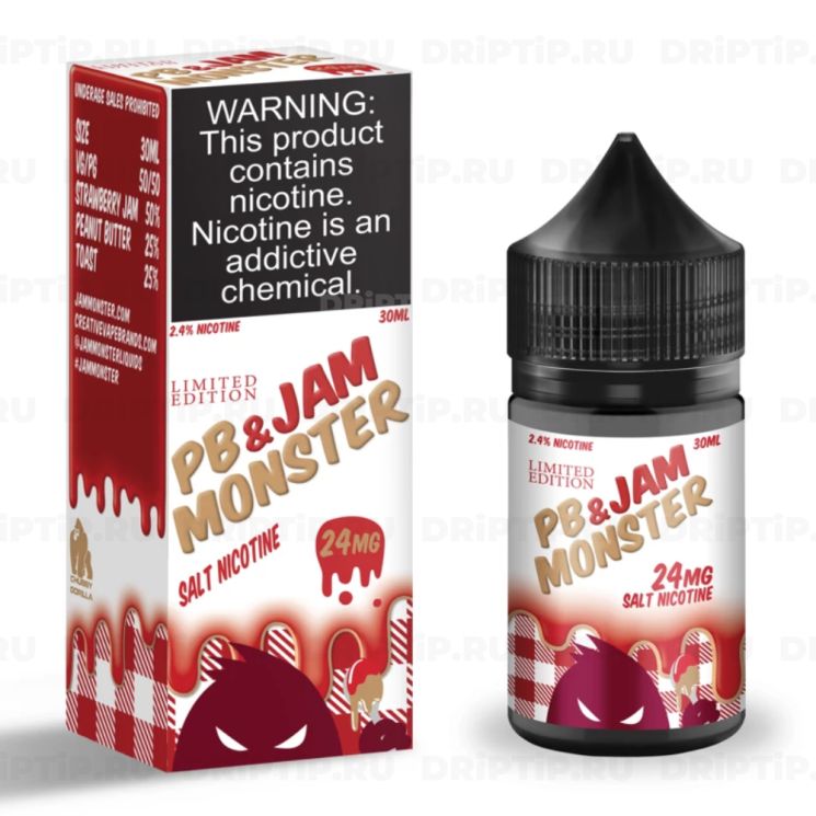 Жидкость Jam Monster Salt - PB Strawberry 