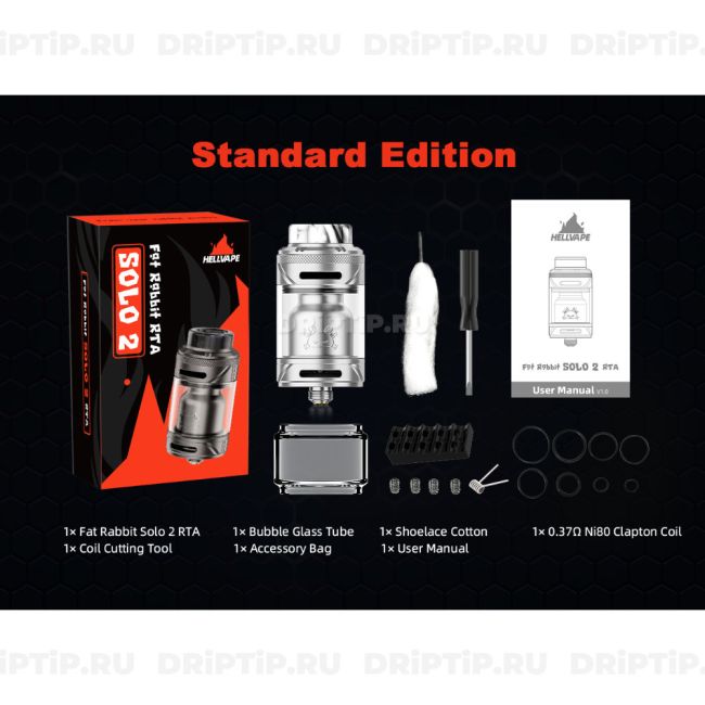 Hellvape Fat Rabbit Solo 2 RTA - обслуживаемый бак